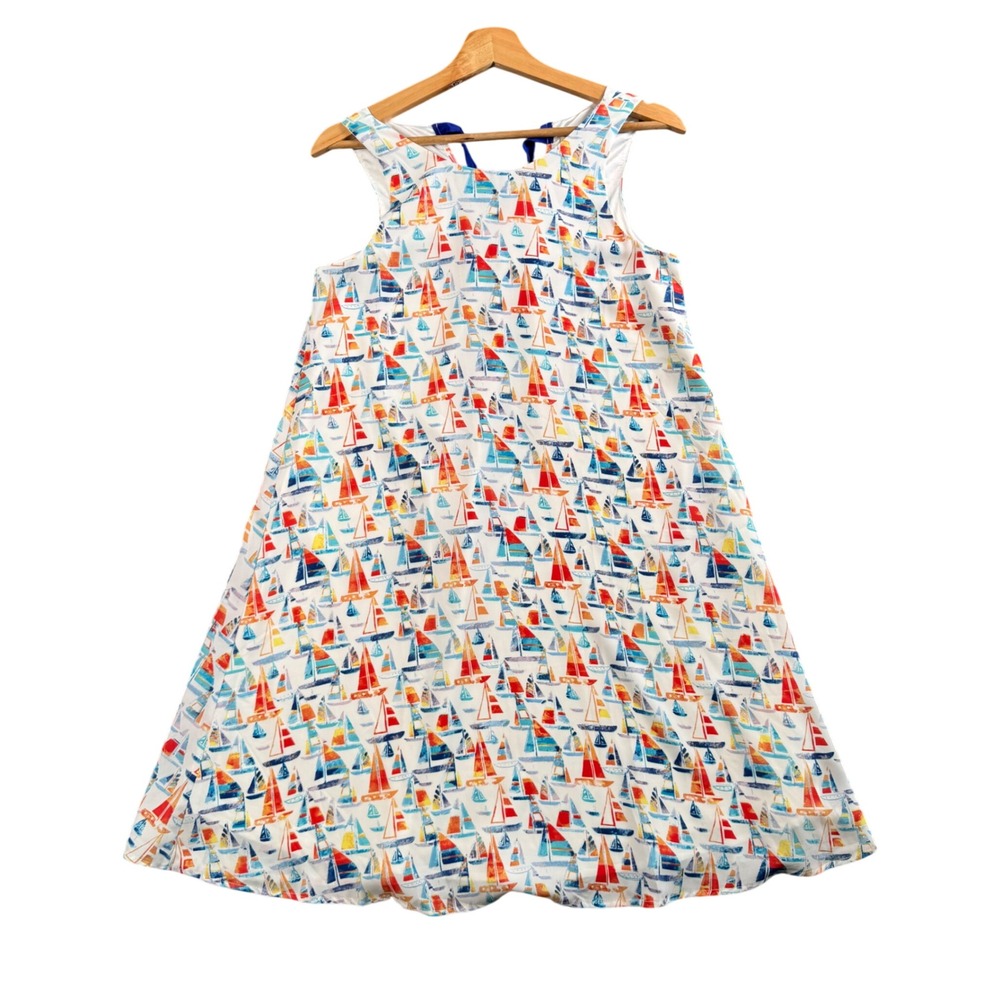 Hatley Sailboat Nautical Coastal Preppy Sleeveless Dress Resort Cottagecore XS